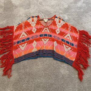 Vintage Ralph Lauren Denim & Supply Aztec Fringe Poncho Sz XS/S